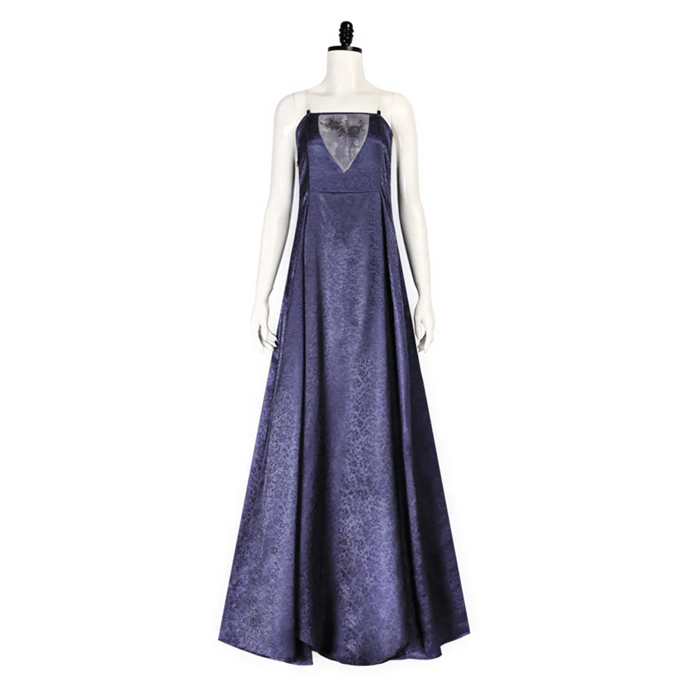 Disfraz de Cosplay de Sola Naberrie Vestido Largo Morado con Capa Traje Galáctico de Rol para Mujer Fiesta de Halloween