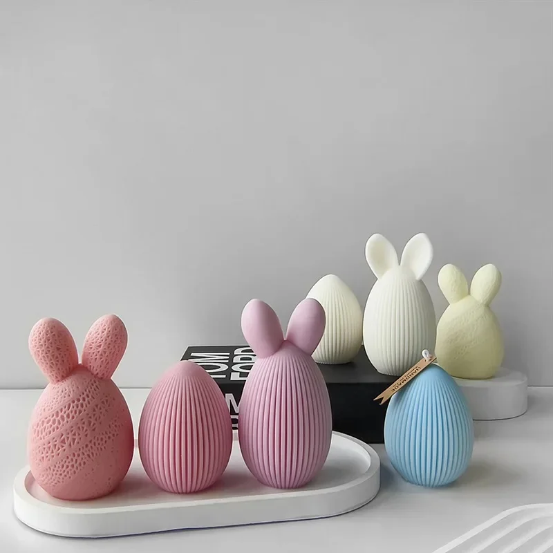 3D jajko wielkanocne silikonowe formy króliczek kształt jajka świeca zapachowa ozdoba gipsowa formy DIY dekoracje wielkanocne świeca akcesoria do rękodzieła — zdjęcie 2
