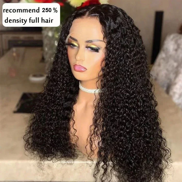 Perruque Lace Closure Wig Remy Naturelle Crépue Bouclée, 13x4 HD, 13x6, Pre-Plucked