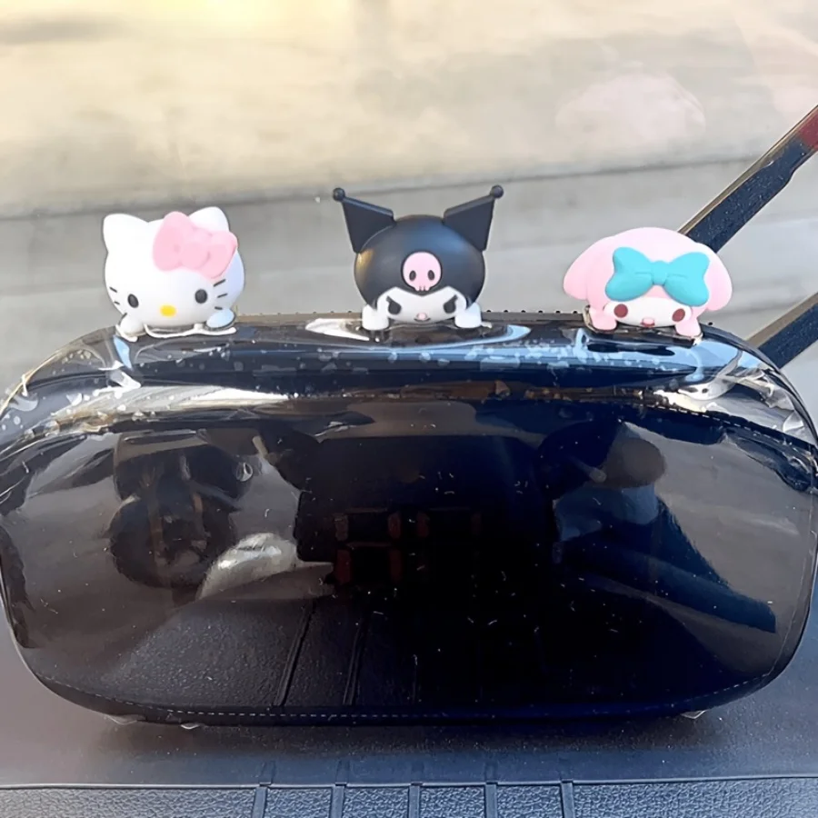 1/4/6pcs HelloKitty My Melody Kuromi Cinnamoroll Rubber Durable Cute 3D Cartoon Dashboard Decorations for Vehicle Decor image 4