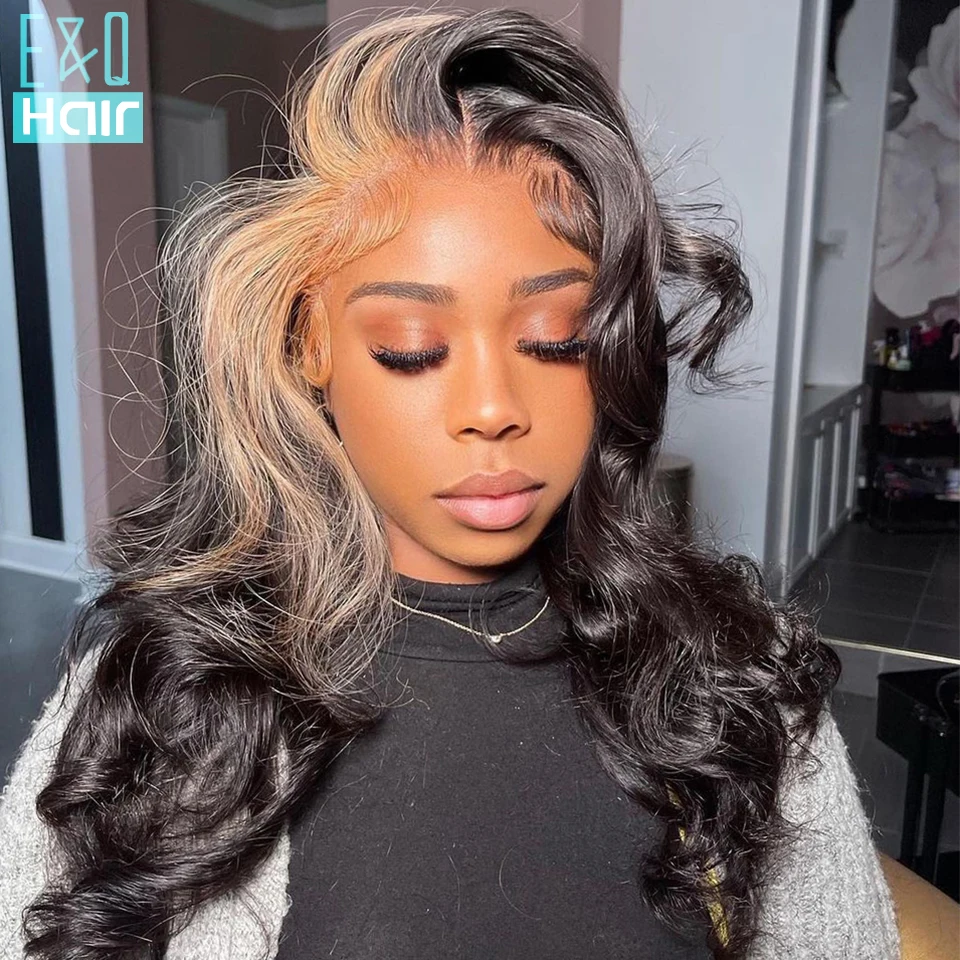 Ombre Honey Blonde 13X4 HD Lace Front Curly Wigs Human Hair Colored Frontal Wig Body Wave Brazilian Remy On Sale Pre Plucked