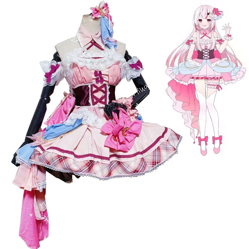 Vtuber Nakiri Ayame Cosplay Costume pour femme, sur mesure, robe de scène, tablier, uniforme, tenues d'anime, robe d'Halloween, vêtements de tailleur