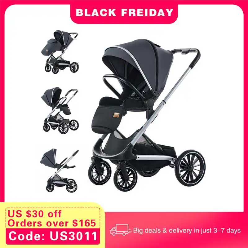 

Reversible Stroller,Compact Stroller with Big Wheels,Adjust to Seat & Lying,Foldable Portable Baby Carriage for Newborn Toddler