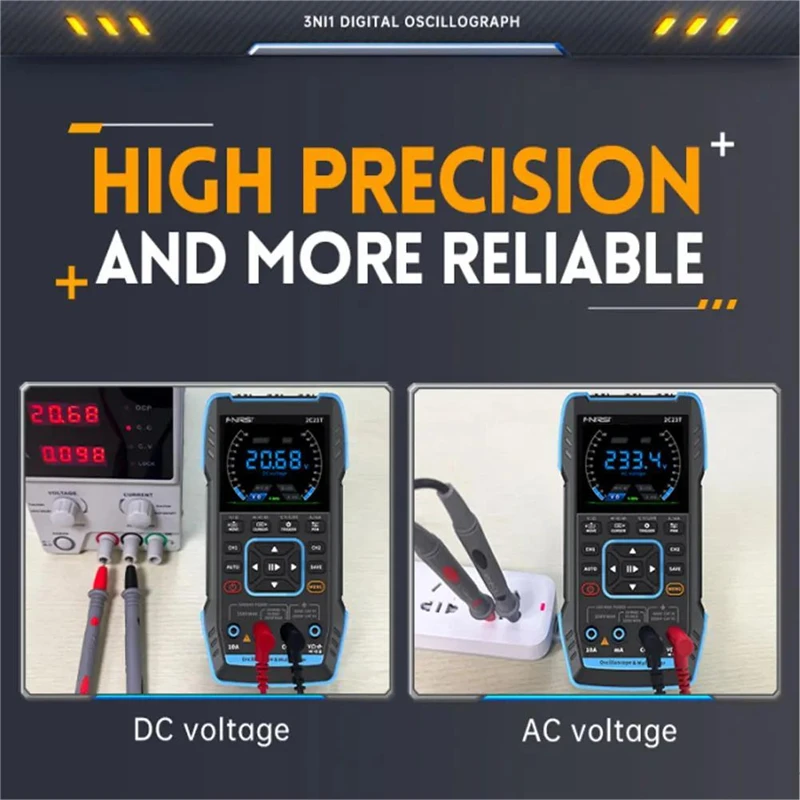 FNIRSI 2C23T Handheld Digital Oscilloscope Multimeter Function Signal Generator 2.8