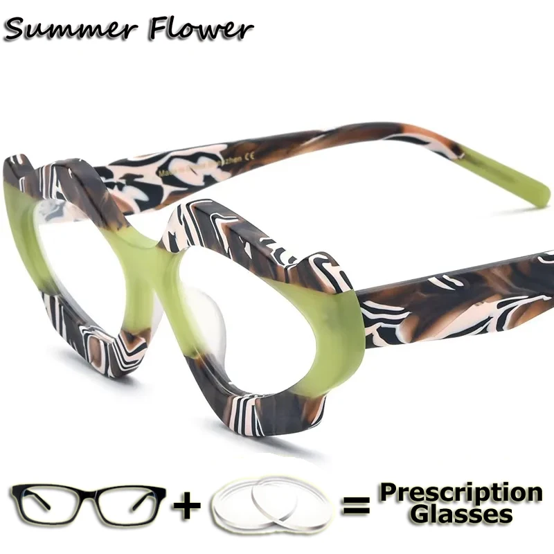 

Женские модные оправы для очков из ацетата: высококачественный дизайн, оптические линзы для коррекции близорукости и пресбиопии, очки по рецепту для женщин