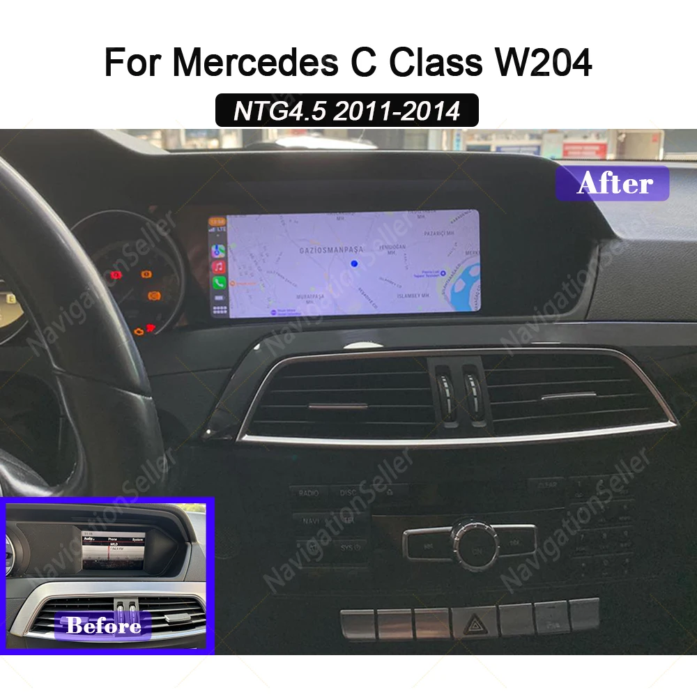 

Android Screen For Mercedes W204 C63 C200 C250 2011 2012 2013 2014 NTG4.5 4.7 Autoradio Stereo Head Unit Gps Navigation DAB WIFI