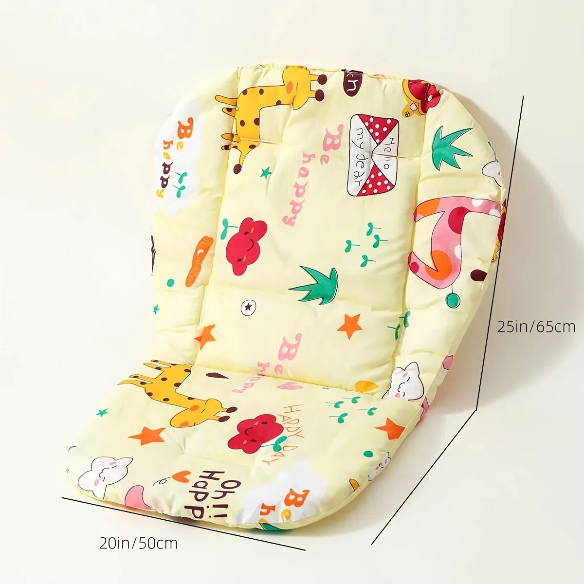 Baby Cushion for High Chair, Baby Stroller Seat Cushion, Cute Animal Pattern Cushion Soft Double-Sided Thick Cushion Breathable