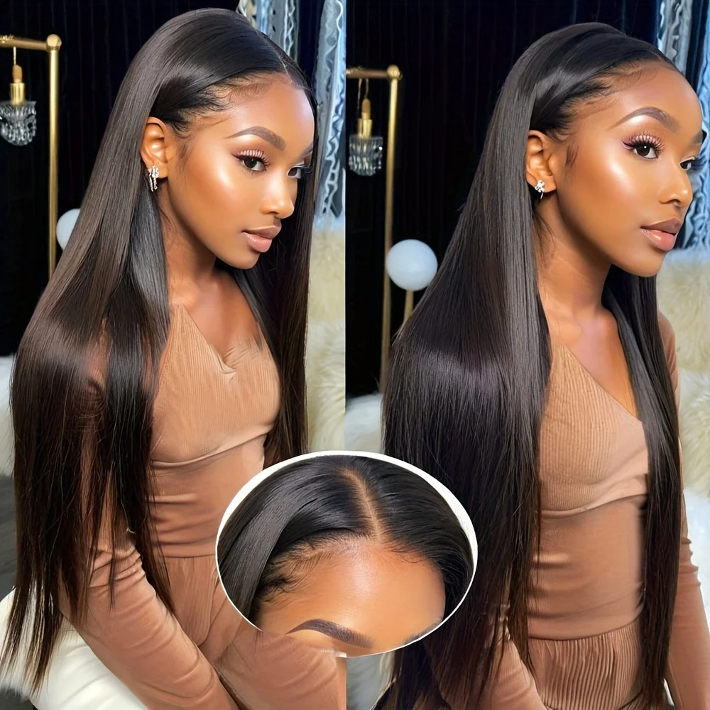 

20 22 Inch Glueless HD Lace Front Wig Human Hair 6x4 Ready To Wear Straight Wigs With Pre Plucked 5x5 Lace Closure No Glue Needed