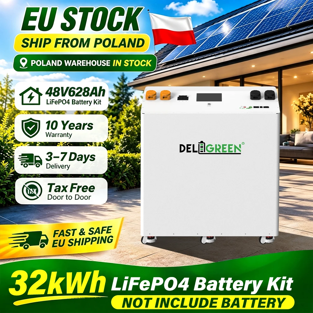 EU Stock 51.2V628AH Kit Lifepo4 Battery Box 32kWh MB56 No Battery JK V19 BMS CAN RS485 VAT Free Solar Storage System