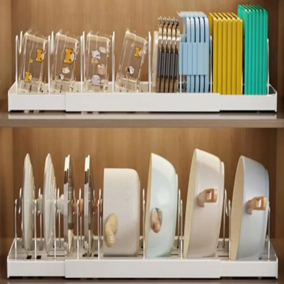 Expandable Pots and Pans Organizer with Adjustable Dividers