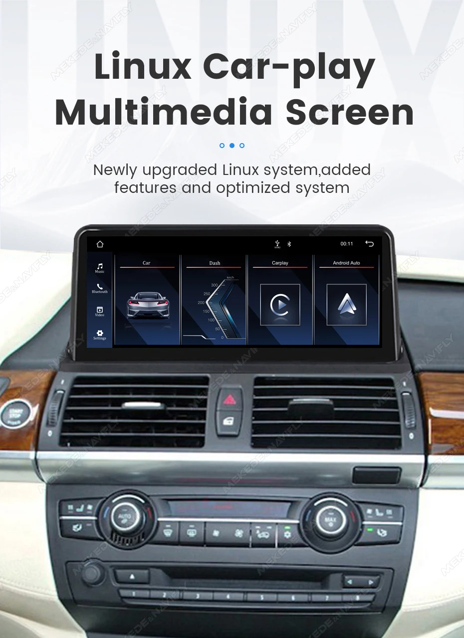 10,25 Zoll 1920*720 Auto-Multimedia-Display, kabelloses CarPlay, Android Auto für BMW X5 E70 X6 E71 E72, Linux-System, GPS, WLAN, Autoradio – Detail 10
