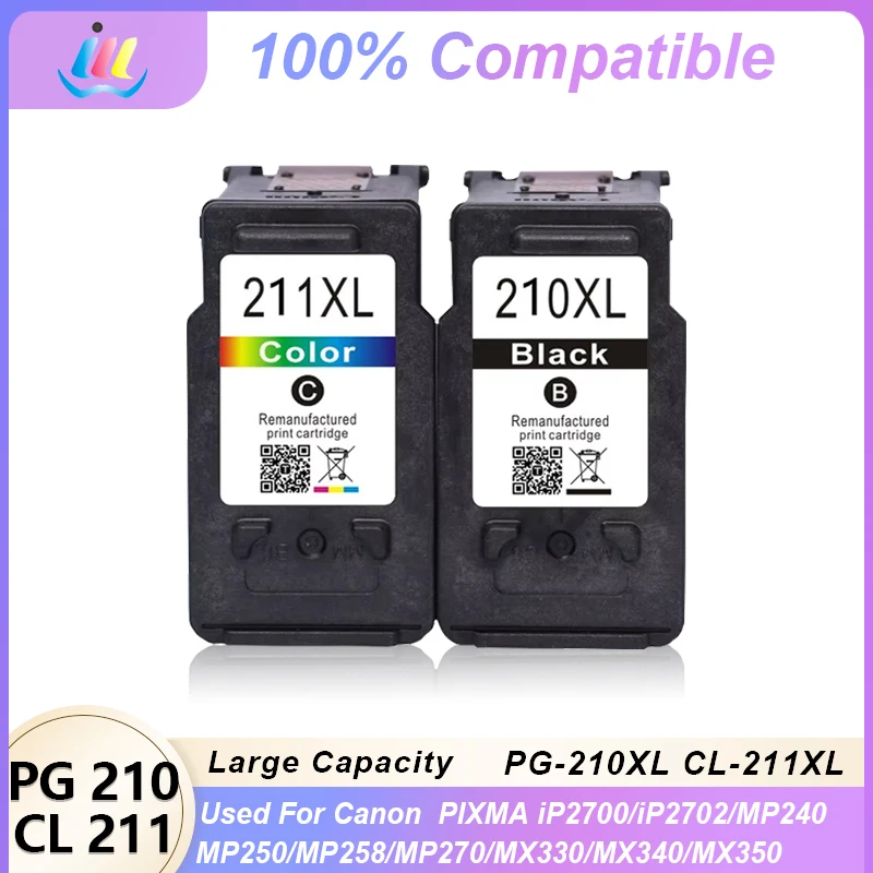 PG210 CL211 210XL 211XL Ink Cartridge For Canon IP2700 IP2702 MP240 MP250 MP260 MP270 MP320 MP495 MP480 MP490 Printer