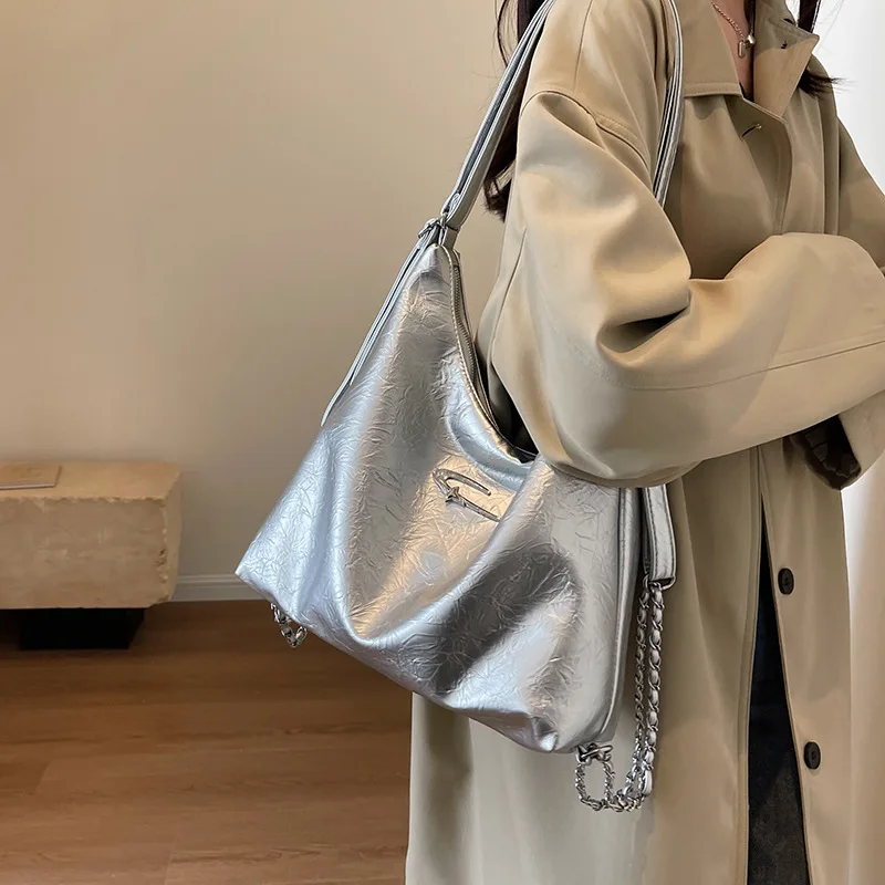 

Y2k Backpack Shoulder Silver bag Handbag Women Bucket Bag Underarm Sac Crossbody Bags Ladies Messenger Shipping Free Tote New