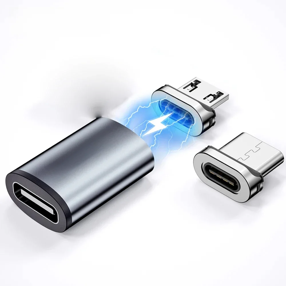 Kabel USB C Adapter magnetyczny Micro USB Typ C Ładowarka magnetyczna Złącze do Huawei Samsung Usbc 3 w 1 Konwerter ładowania OTG — 2