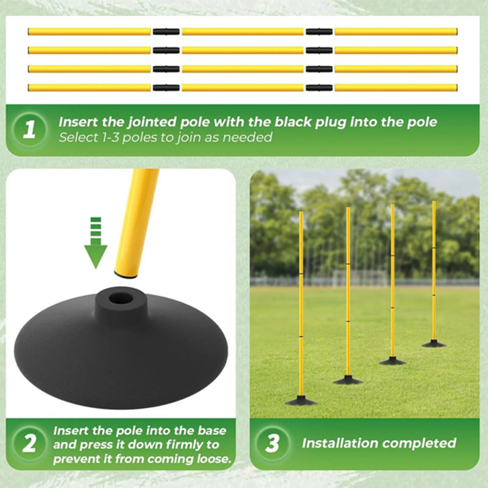 4 pçs pólos de treinamento de agilidade de futebol pólo de agilidade de futebol varas de velocidade de treinamento esportivo para jogos de equipe jogos ao ar livre
