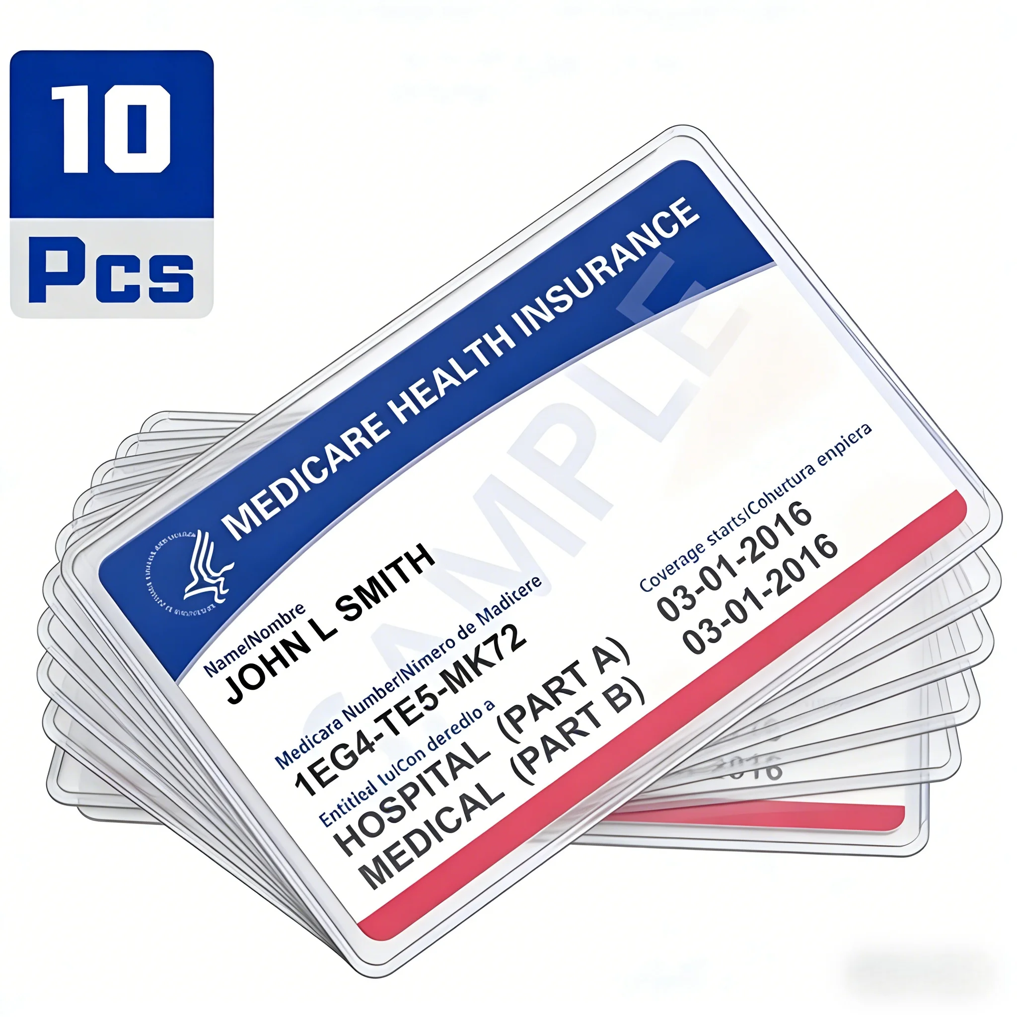 

10pcs Clear PVC Card Protector Sleeves: Flexible Waterproof Holders for Bank, ID & Credit Cards.
