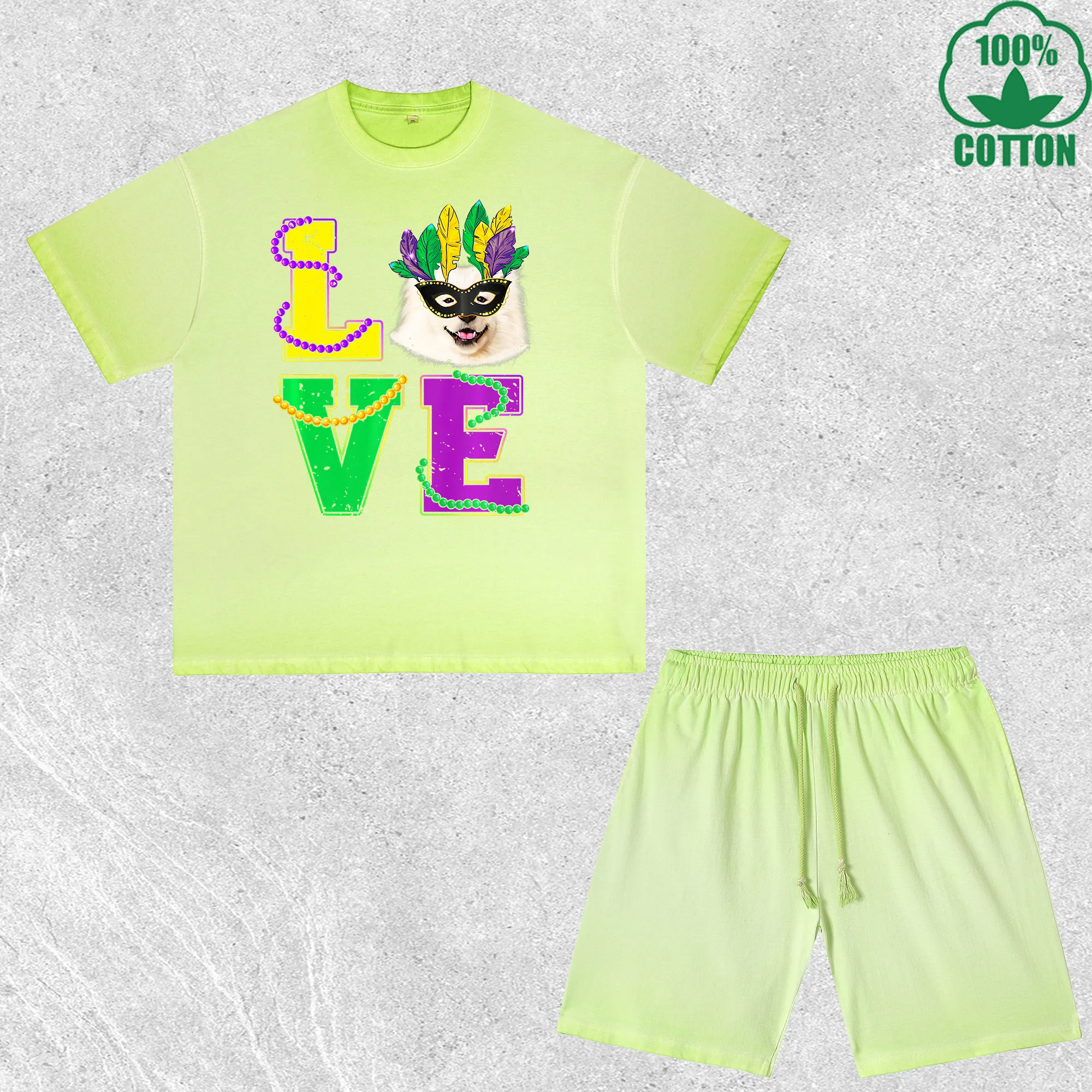 

Комплект из футболки и шорт с принтом «Маскированный щенок», разноцветный, свободный крой, модный, 100% хлопок, выгодный набор