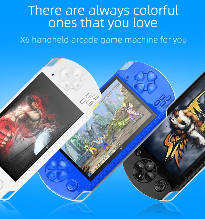 Universal X6 handheld game console 4.3-inch 8GB retro RPG role-playing support download save take photos GBA arcade game leisure