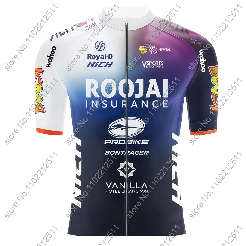 Team Roojai Insurance Cycling Jersey 2024 Set Short Sleeve Thailand Clothing Mens Road Bike Shirts Suit Bicycle Bib Shorts MTB