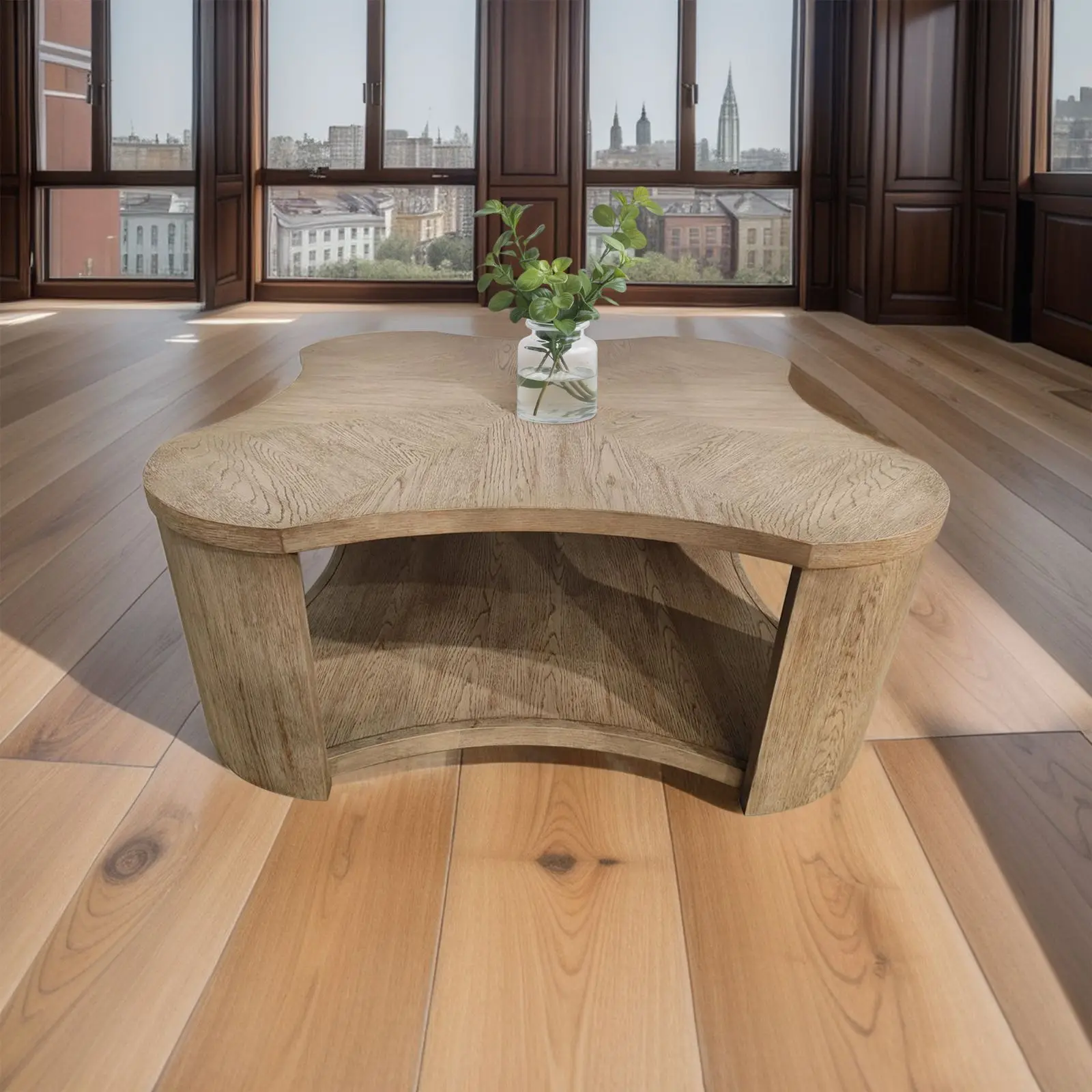 Walnut MDF and Oak Living Room Cocktail Table