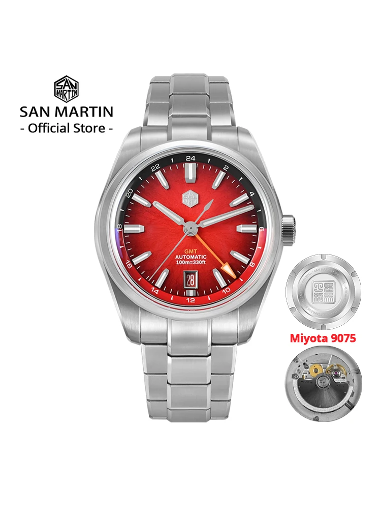 San Martin 39mm GMT Automatic Watch Miyota 9075