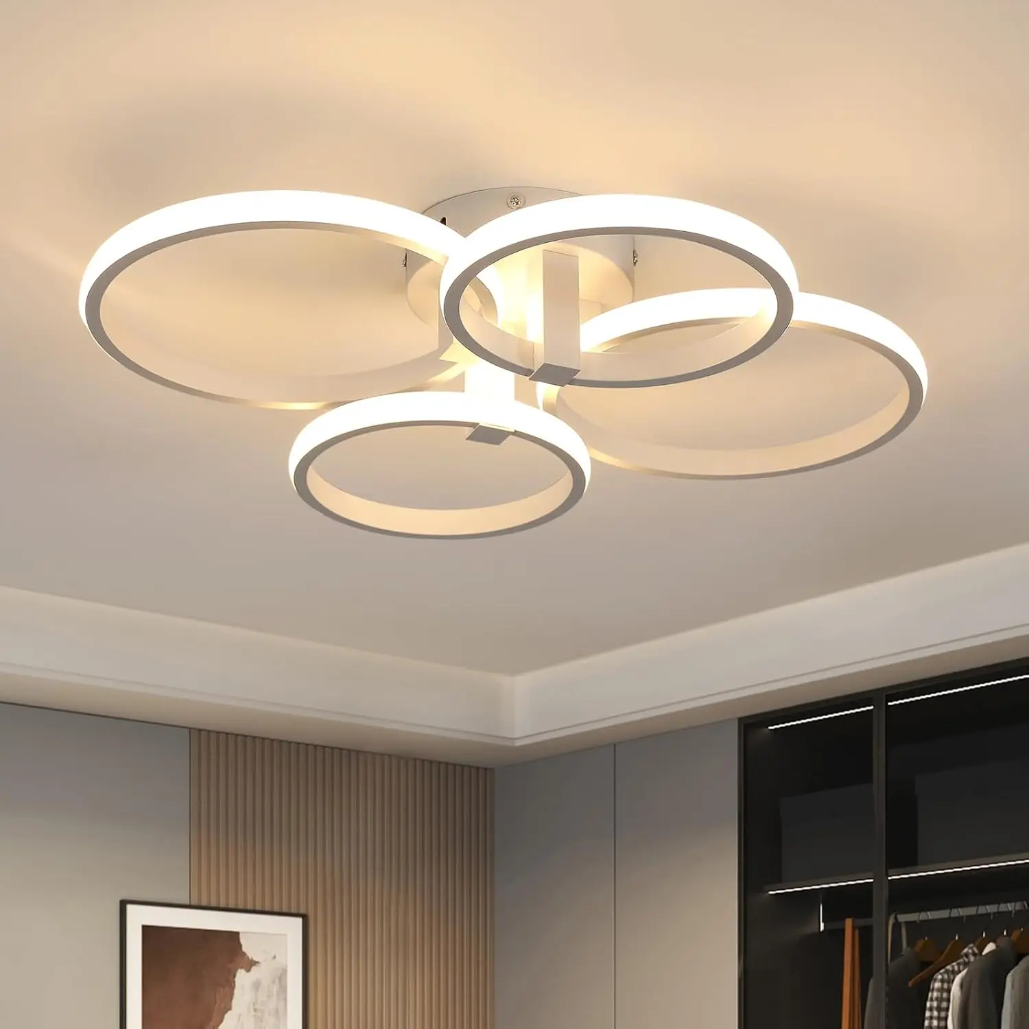 Luz de techo LED moderna, luz de techo LED, lámpara de techo redonda de aluminio para sala de estar, dormitorio, cocina