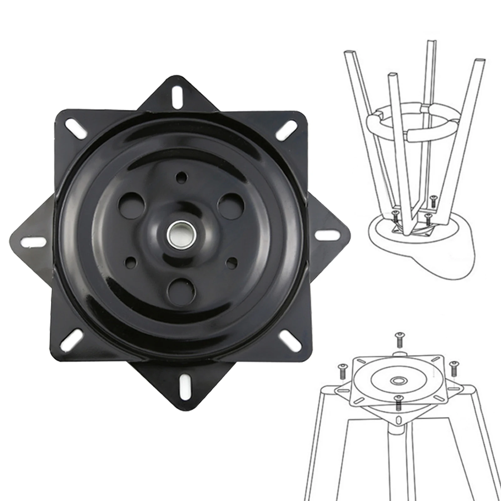 

6 Inches Stools Swivel Plate Universal Rotating Disc Simple Sofa Chair Turntable 180 Degree Turntable Furniture Hardware
