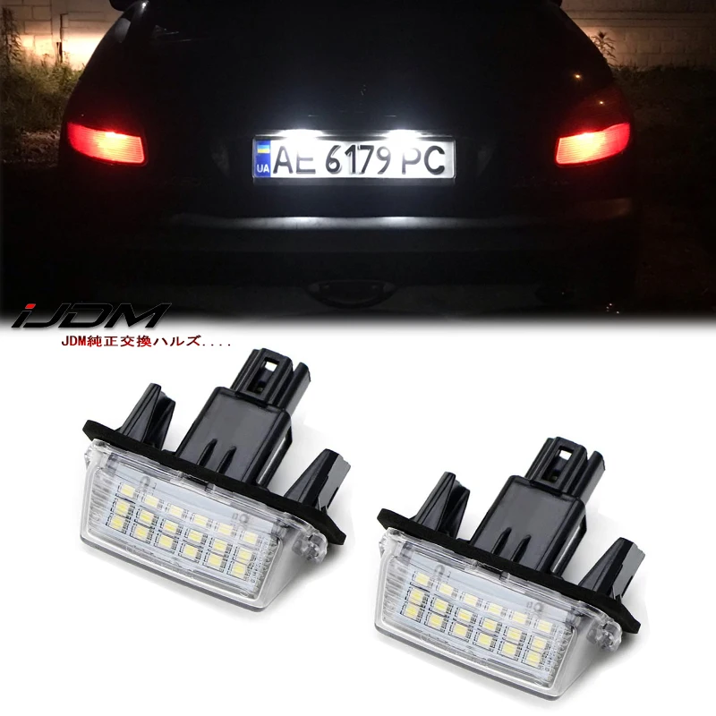 2pcs Canbus LED License Number Plate Lights Bulbs For Peugeot 206 207 307 308 406 407 Citroën C3 C4 C5 BERLINGO SAXO XSARA T10