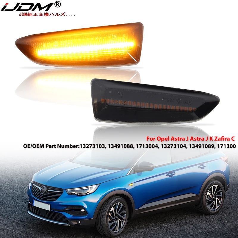 

For Opel For Vauxhall Astra J K Crossland X Grandland Insignia B Zafira C LED Dynamic Turn Signal Light Side Fender Marker Lamp