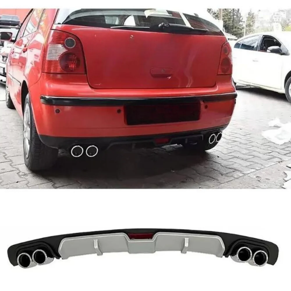 Car Rear Bumper Diffuser For Volkswagen Polo Black ABS Plastic Car Styling Spoiler Deflector Body Kit Splitter Lip Professional