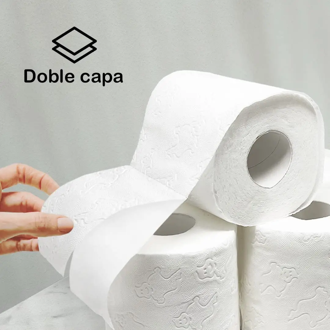 Papel higiénico da dupla camada de 60 rolos | papel higiénico macio e durável da dupla camada