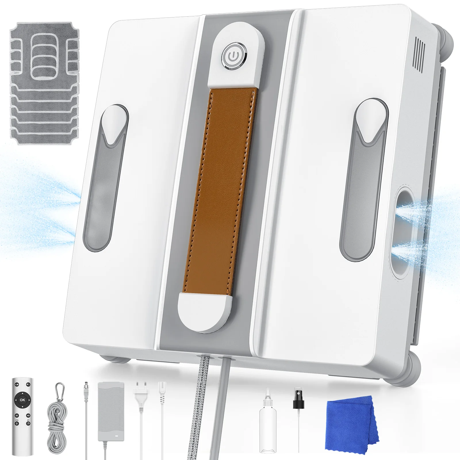 3200Pa Automatischer Intelligenter Fensterreinigungsroboter, Vier-Loch-Wassersprühgerät für Smart Home, Glas- und Wandreiniger, Fernbedienung