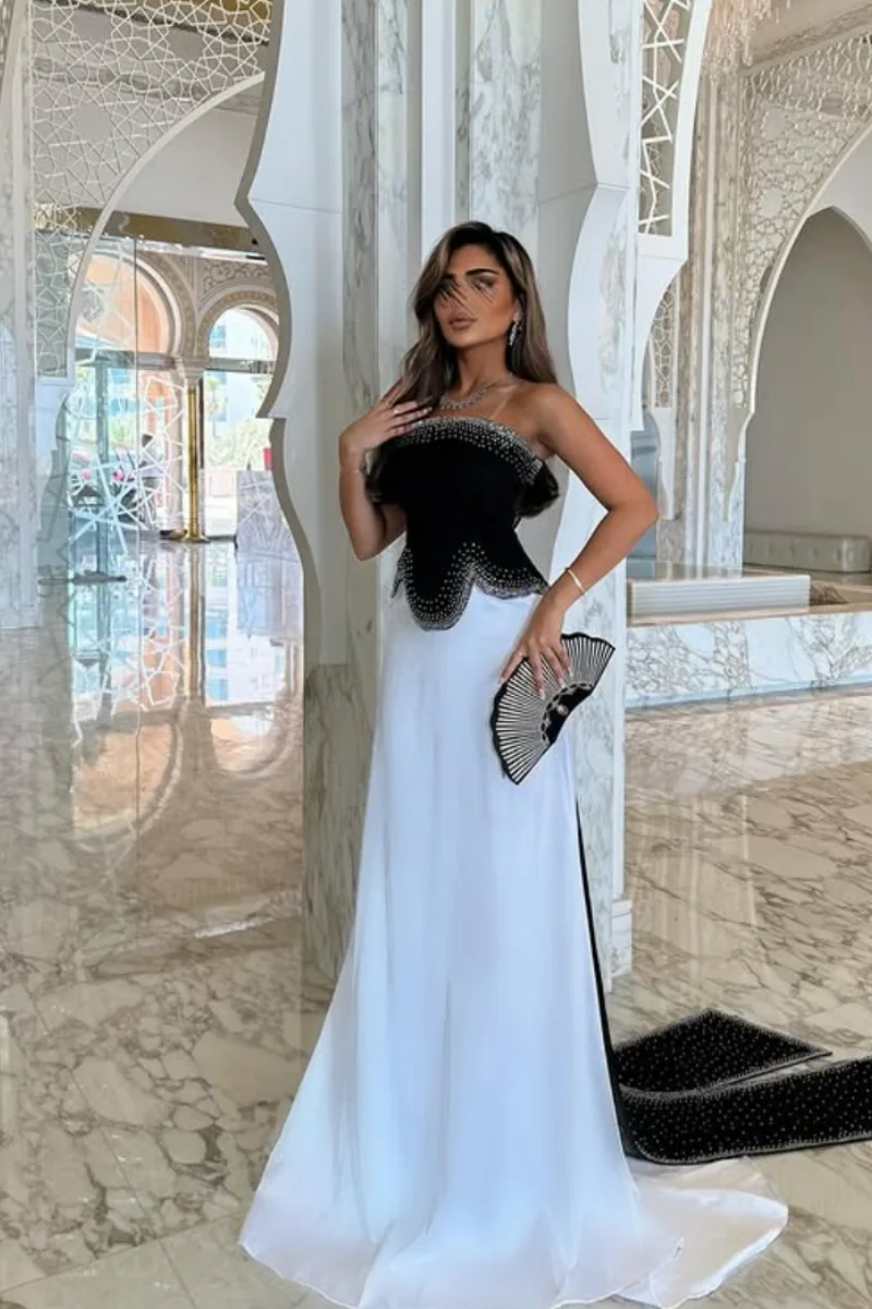 Annie Glitter Perline Abiti da ballo Nero Elegante Abiti da sera da donna A-line Occasioni formali Cena فسات -.mavera