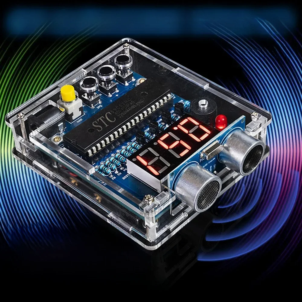 DIY ultradźwiękowy zestaw elektroniczny STC z odległością pomiarową LED 0-4M alarm radarowy DIY projekt lutowniczy praktyka lutowania — zdjęcie produktu 7