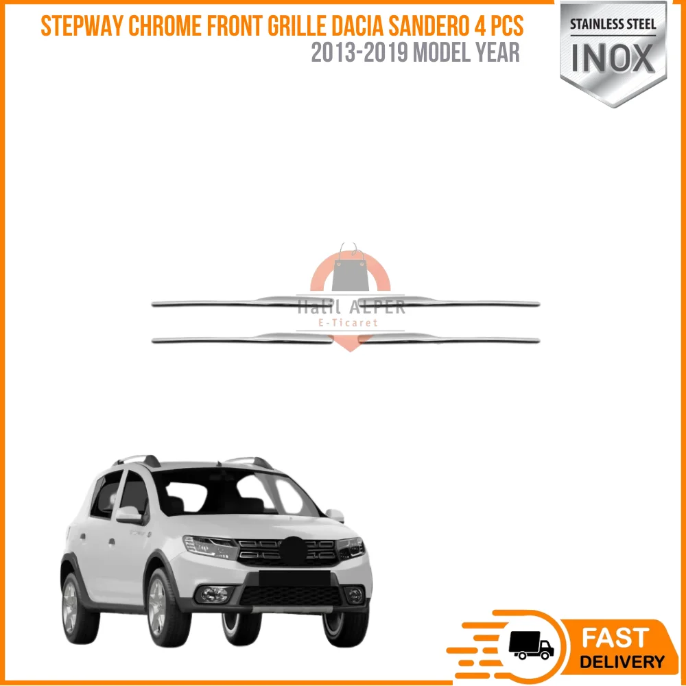 

For Stepway chrome front grille 4 PCs Dacia Sandero 2.2013-2019 stainless steel. A quality. Automotive accesses