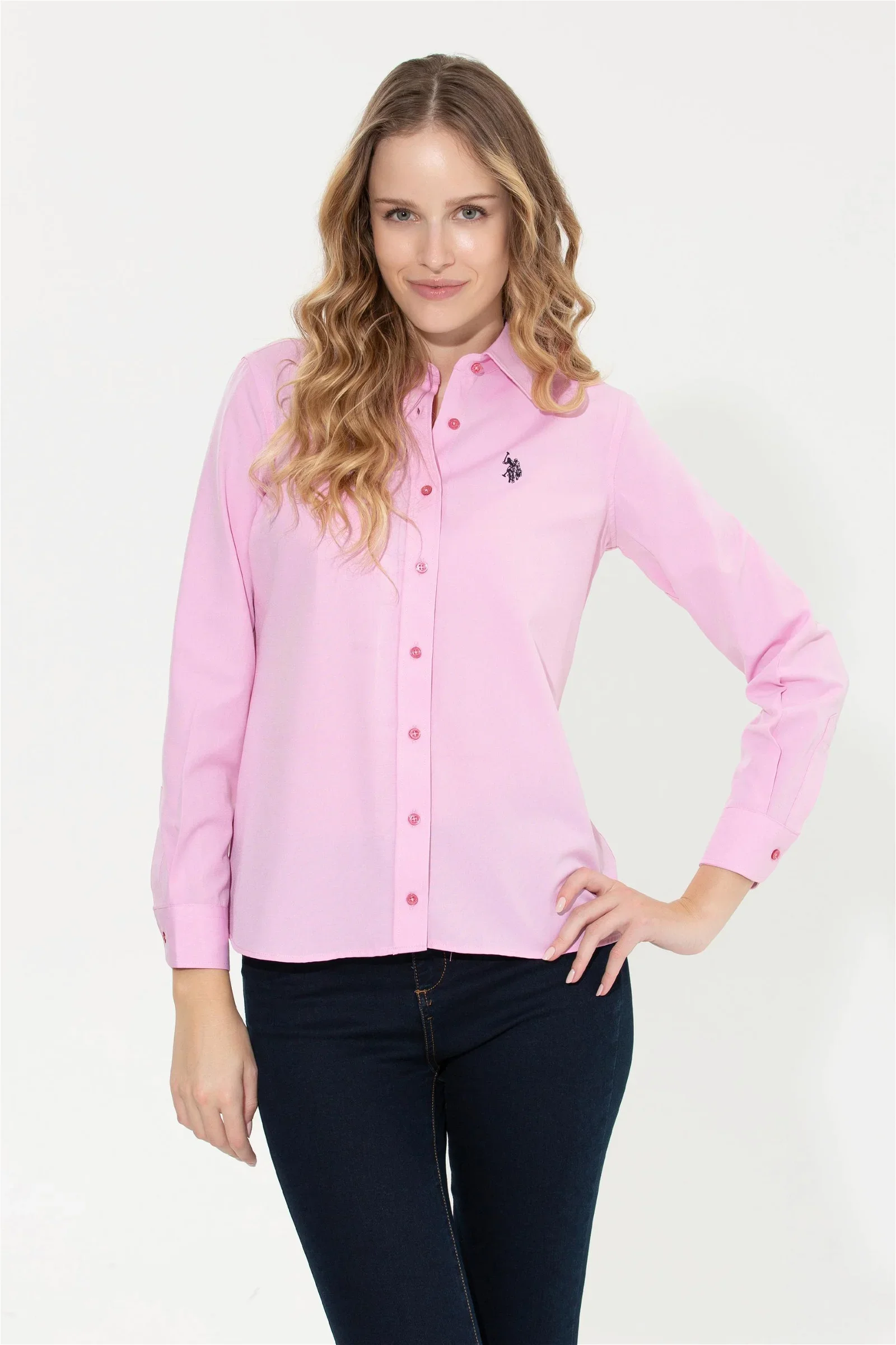 Women Pink Shirt Uzunkol Basic