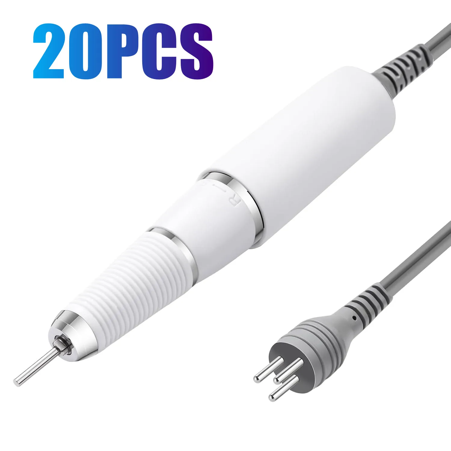 

20Pcs Electric Nail Drill Handpiece 30000 RPM Hand Shank for Up200 Drill Machine with 3 Circular Holes Nail Art Manicure Tools