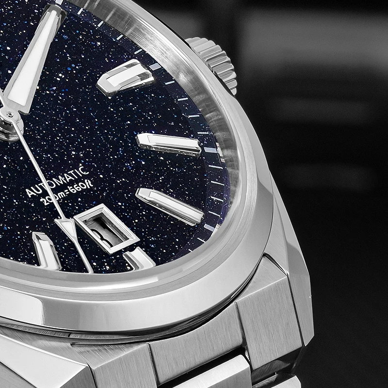 AddiesKin K010 Luxury Men's Mechanical Automatic Watch 40mm Miyota 9015 Natural Stone Dial Sapphire Crystal Business Wristwatch