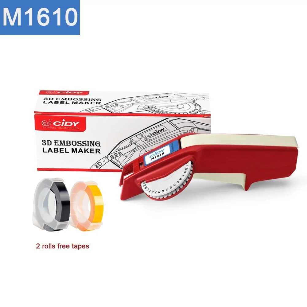 Label maker machine Manual typeprinter Compatible Dymo1610 Manual Label Printer Manual Labeller suit for 6/9mm 3D Embossing tape