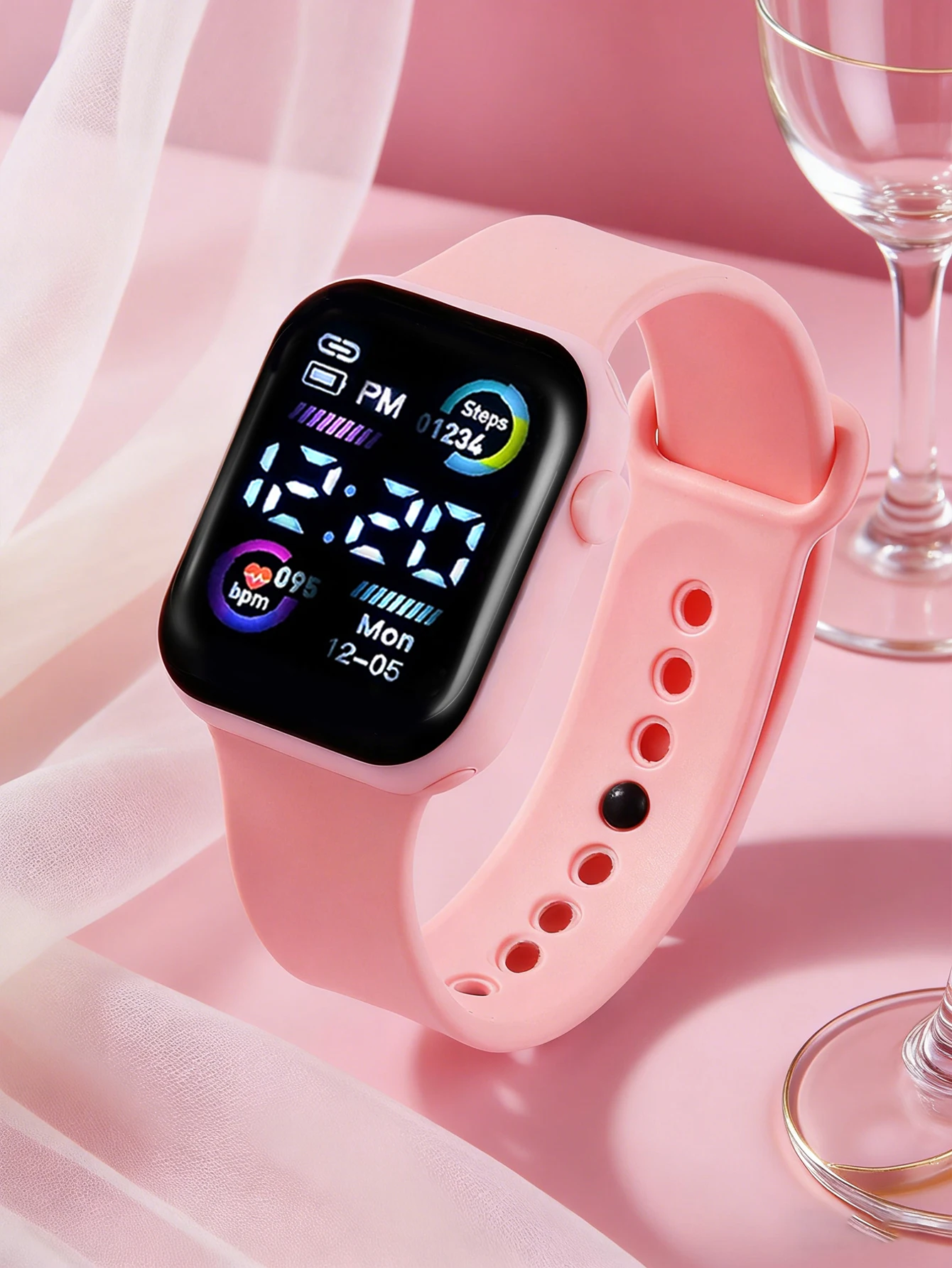 4-Piece Set of Cute and Stylish Electronic Watches for Couples, Paired with a Black and White Butterfly Bracelet Set, Suitable for Couples, Casual and Versatile, a Great Choice as a Gift