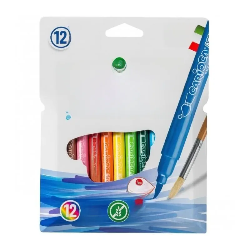 Rotuladores acuarela 12 unds colores brillantes punta 3 mm