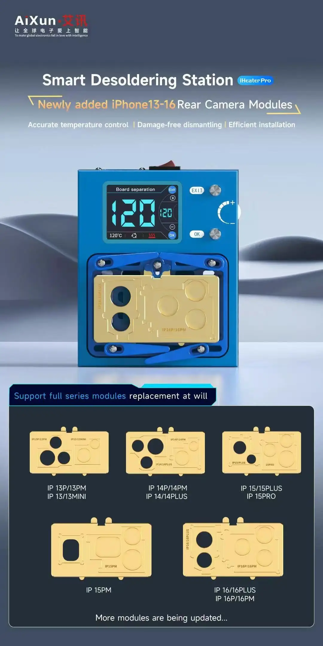 Aixun Iheater Pro وحدات لوحة التدفئة ل IPX-17 برو ماكس سلسلة كاملة الهاتف اللوحة الأم تفكيك أداة إصلاح لحام #5