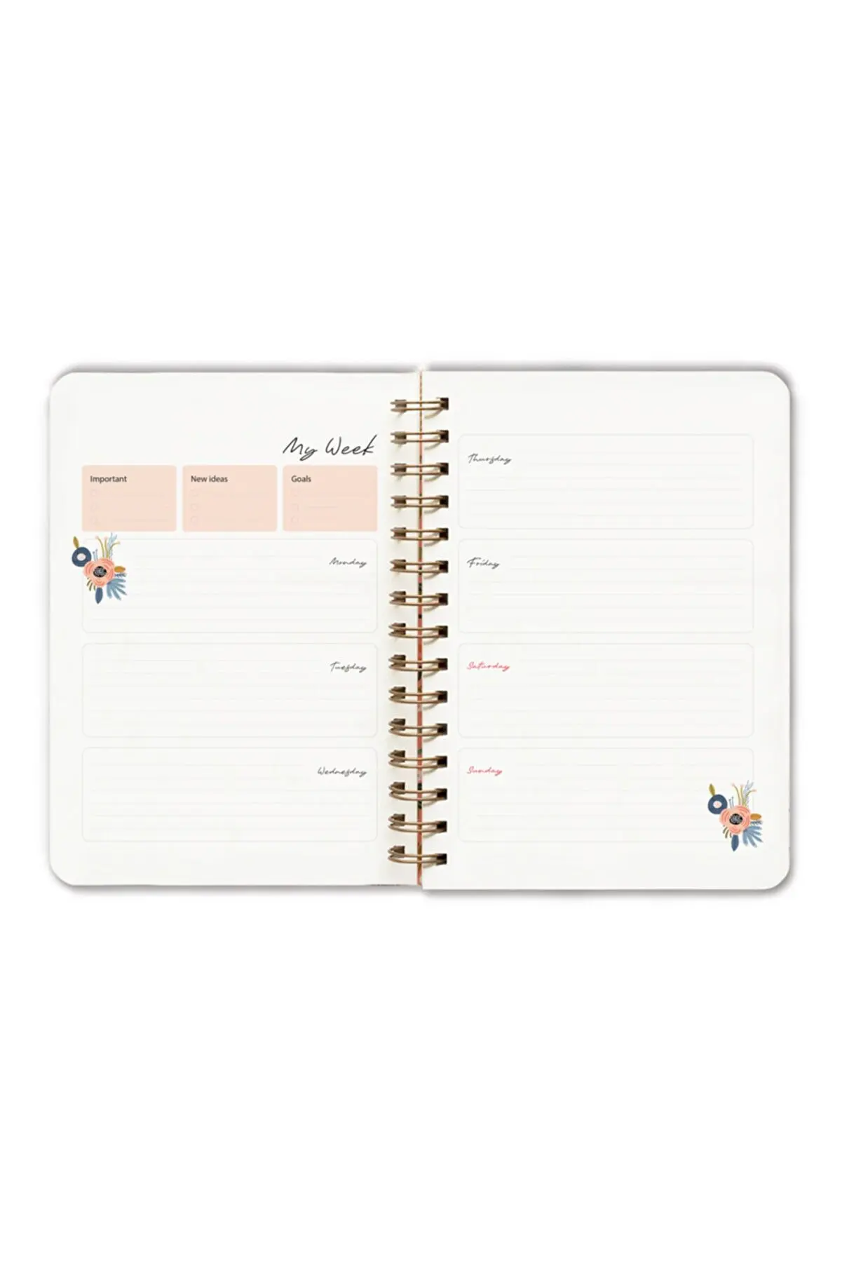 A5 Notepad School Memoir Souvenir Kitchen Organizer Book Gift Products Spiral Book 224 Pages Planner 16.5 cm x 22 cm Size