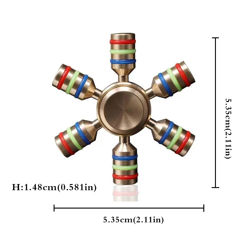 Metal Rainbow Spinner Copper Bearing Spinner Brass Fidget Spinner For Autism Adult Anti Relieve Stress Hand Spinner Toy Spiner