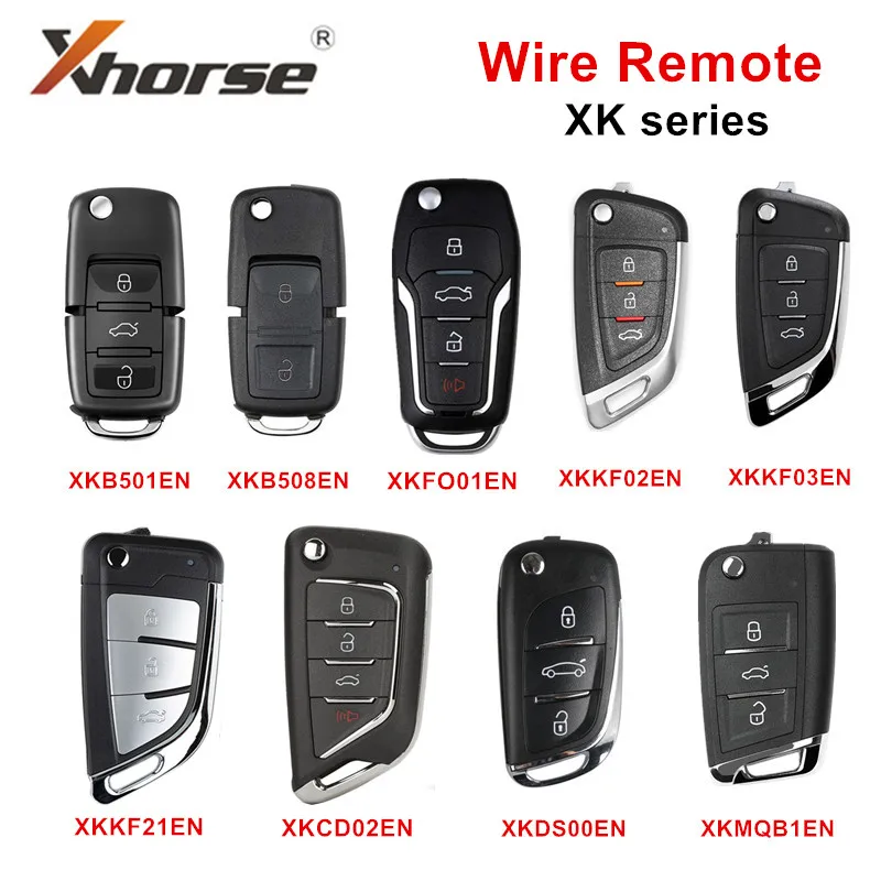 5pcs Xhorse XKB501EN XKB508EN XKKF02EN XKKF21EN XKDS00EN XKFO01EN VVDI Universal Wire Remote Car Key English Version for VVDI2