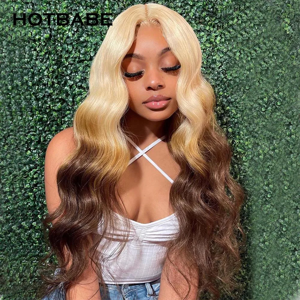 

613 Drak Brown Color 30 Inch 13x4 Lace Front Wigs Honey Blonde Body Wave HD Lace Frontal Wig Brazilian Colored Human Hair Wig