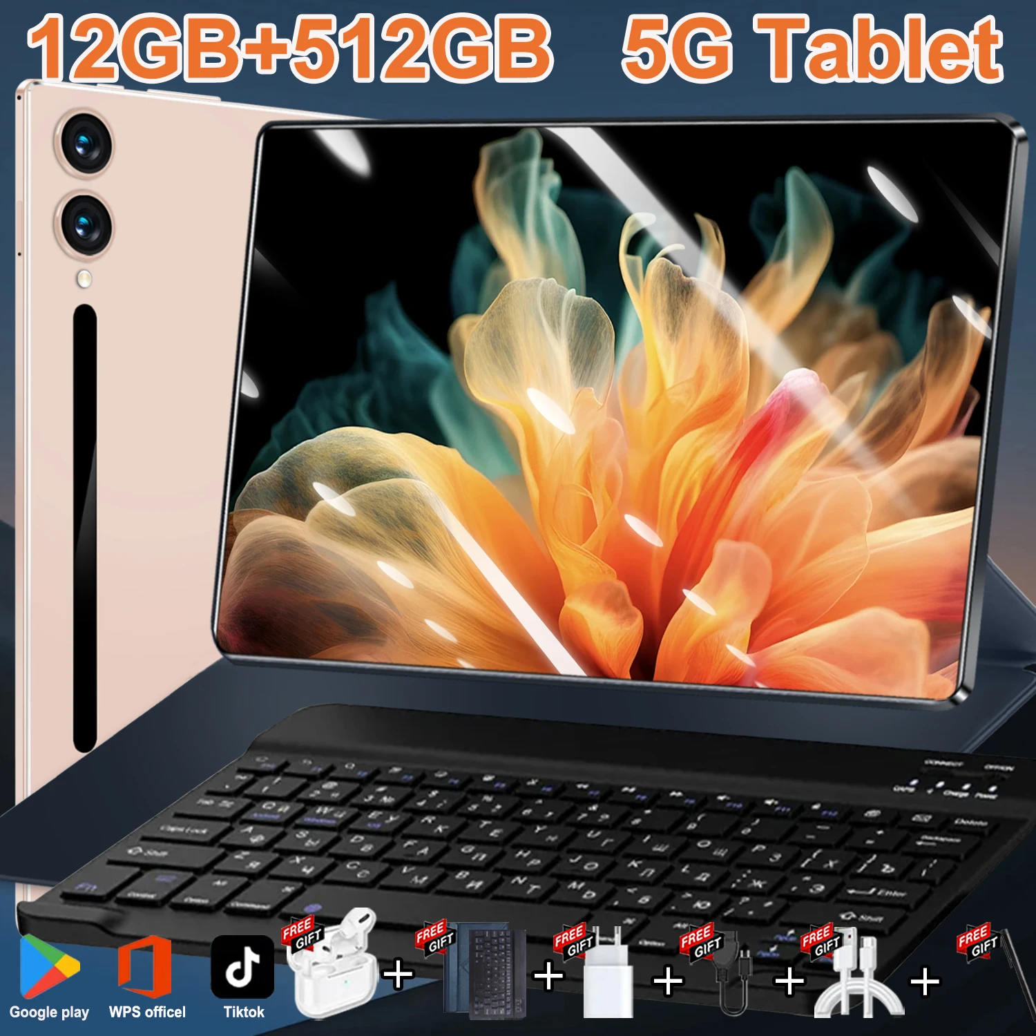 La Mejor Opción: Tablet IPS 4K HD de 2026 pulgadas, Procesador Inteligente de 14 Núcleos, Chip Snapdragon 8 Gen2 de Respuesta Rápida, Android 13 Puro para una Operación Fluida, 12GB + GB de Almacenamiento, Batería Integrada Recargable de 20000mAh, 5G WIFI Bluetooth GPS WPS