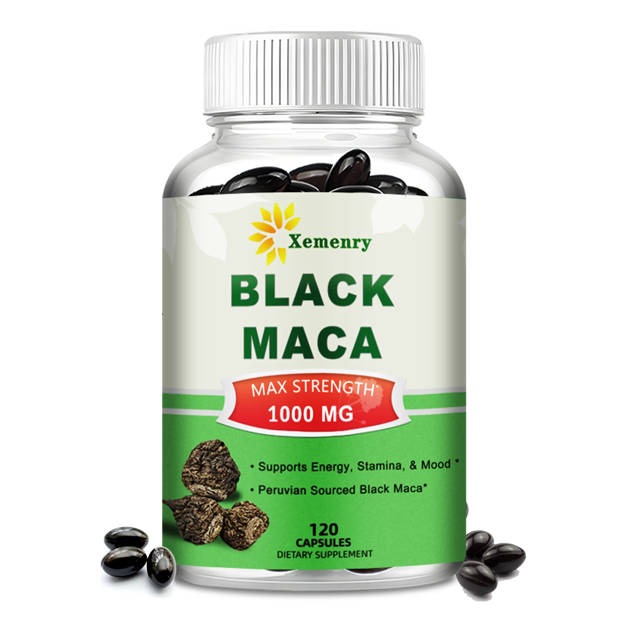 Black Maca Root - Enhances Male Energy, Vitality and Stamina, Balances Hormones, Improves Memory & Mental Clarity - 120 Capsules