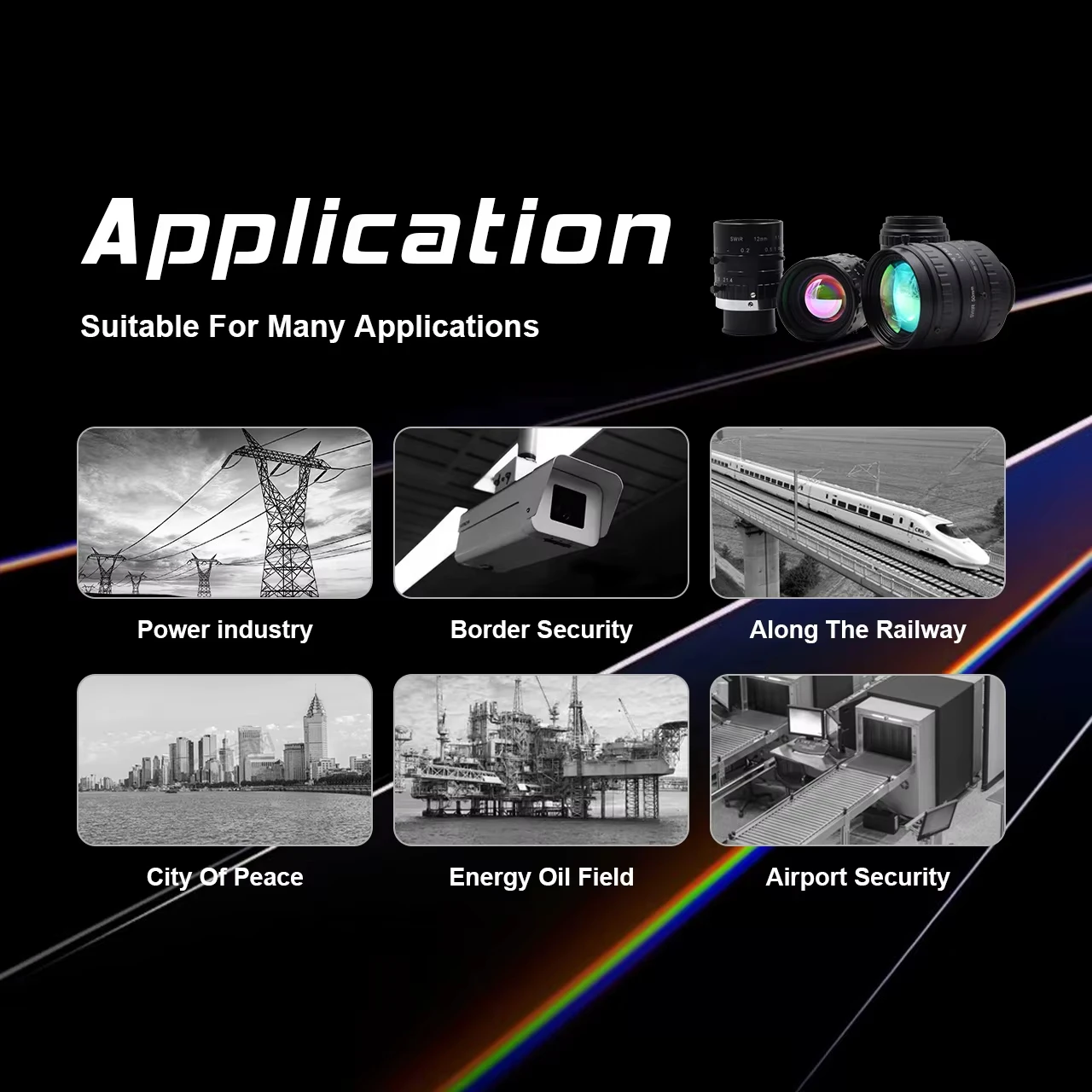 كاميرا IMX990 SWIR مقاس 1/2 بوصة بدقة 1.3 ميجابكسل 91 إطارًا في الثانية مصراع عالمي 900–1700 نانومتر كاميرا صناعية مثبتة بأربعة جوانب للكشف عن اهتزاز الفاكهة