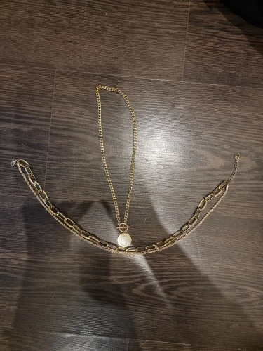 Vintage Punk Gold-plate Thick Chain Head Portrait Coin Pendant Necklace For Women Fashion Multilevel Geometric Hip Hop Jewelry photo review